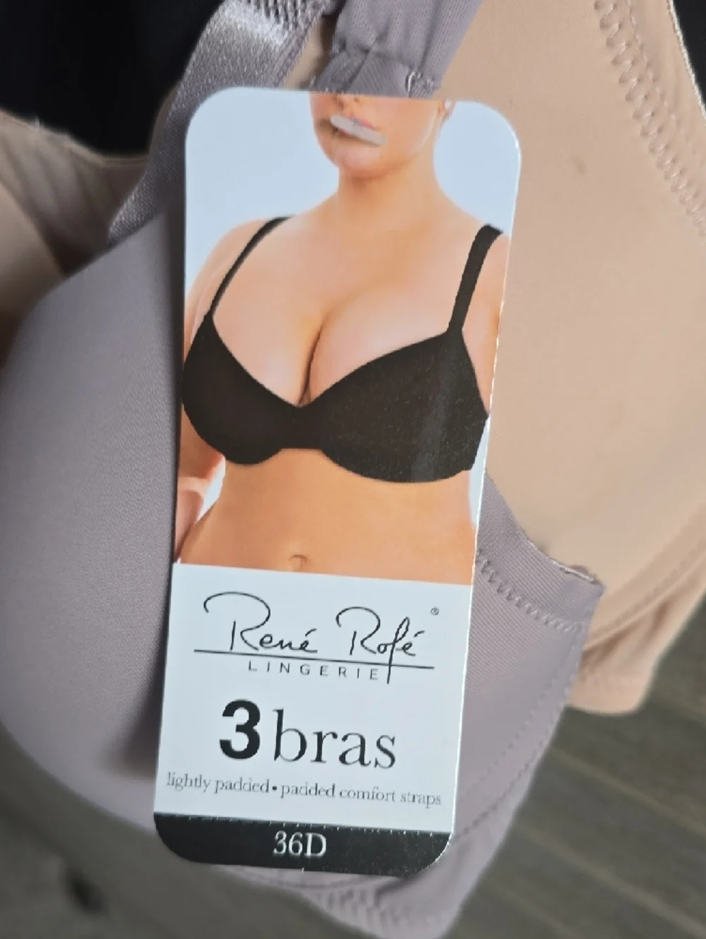 Rene Rofe Pullover T-Shirt Bra - Tan & Black - Picture 3 of 11